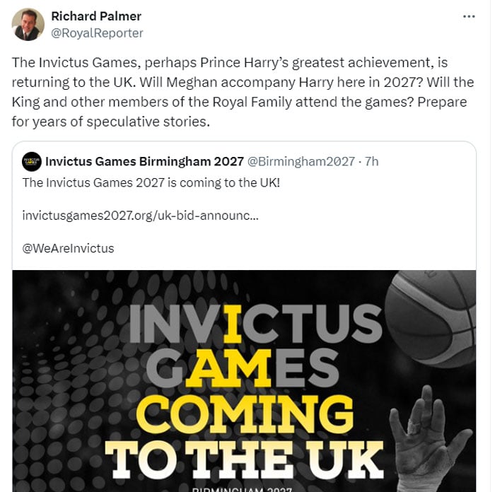 Will Meghan Markle return to UK with Prince Harry for Invictus Games 2027?